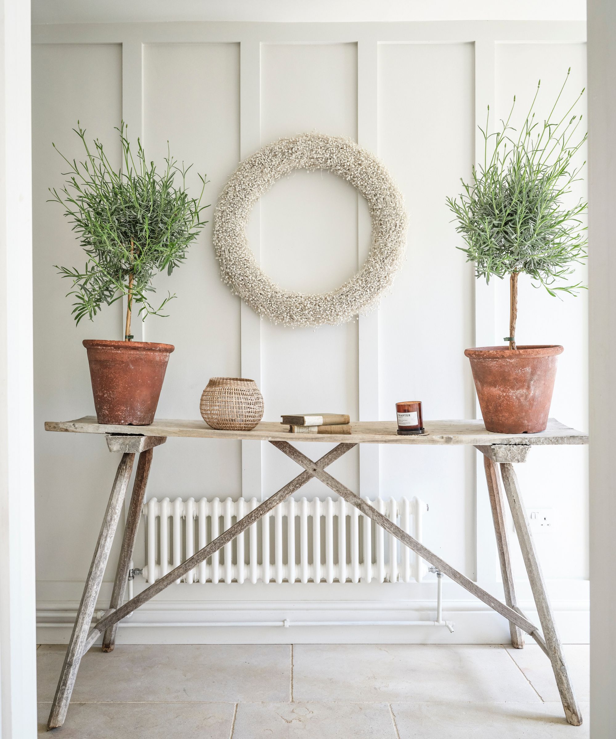 Trebord, tvillingplantepotter