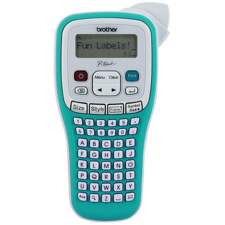 En blå Brother P-Touch Pt-H103w håndholdt personlig etikettmaskin med ordene