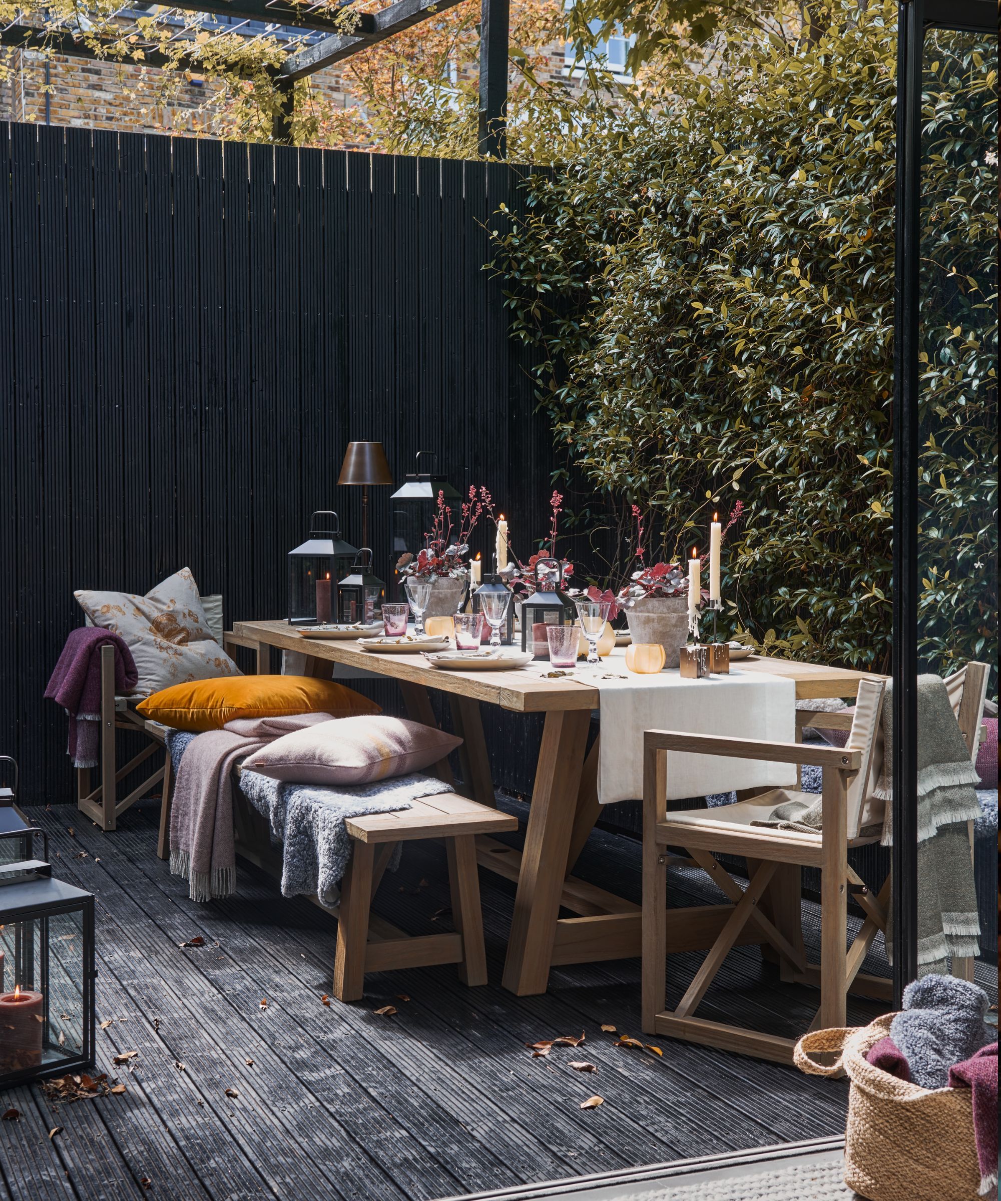 Fall Patio Outdoor Dining Scene