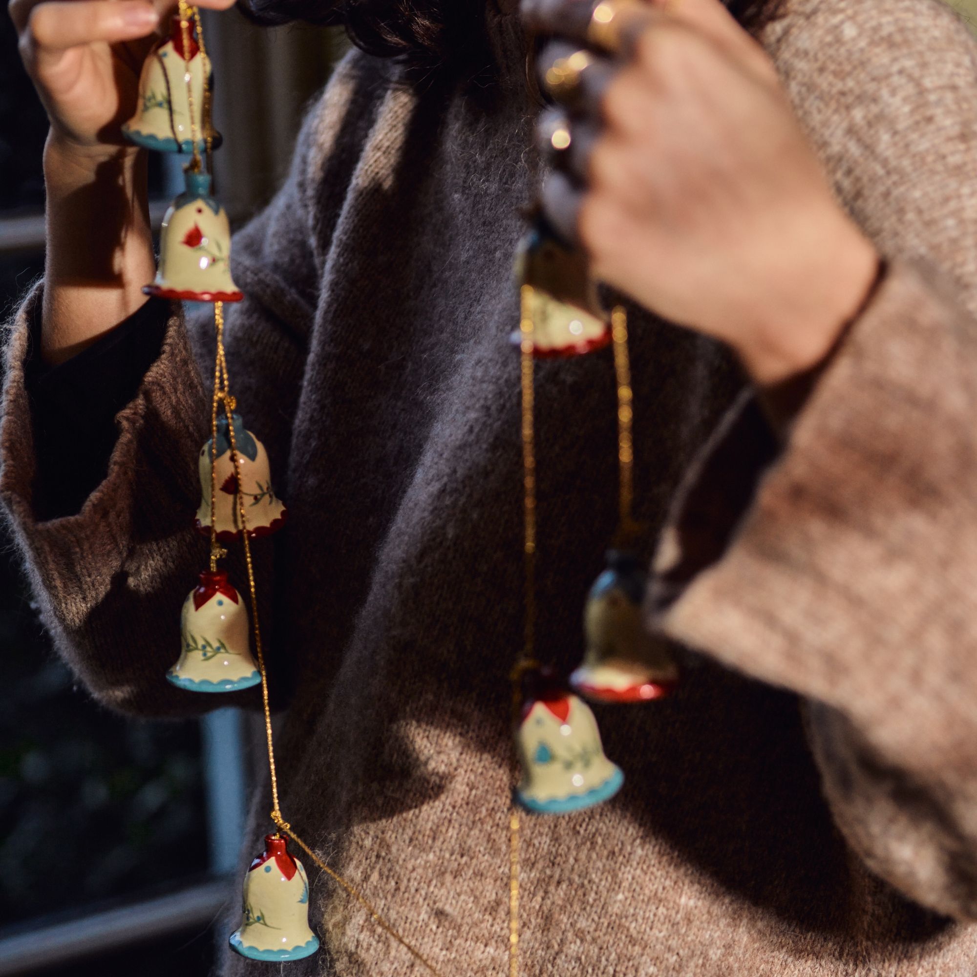 Håndmalt Bell Garland