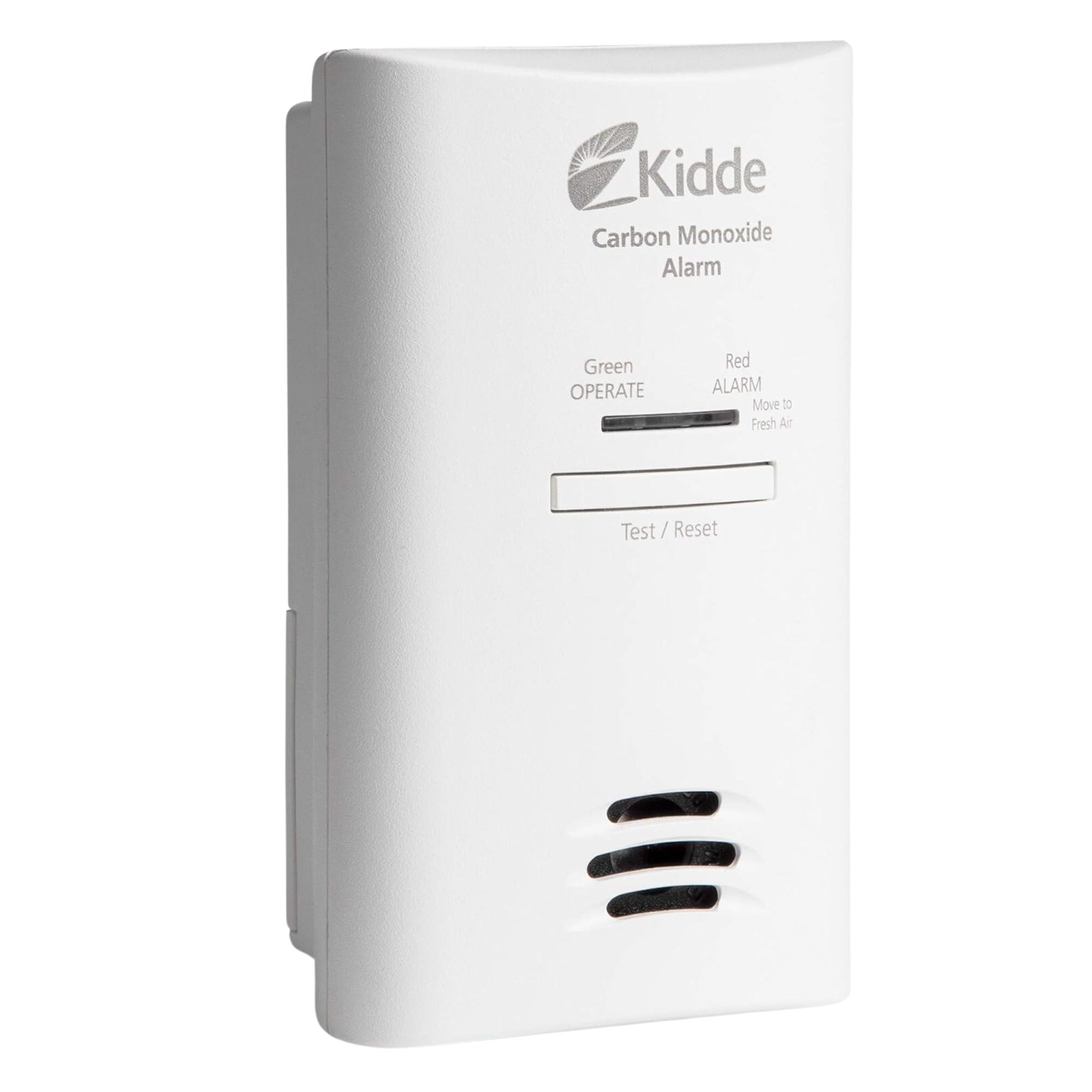 En hvit plug-in karbonmonoksidalarm