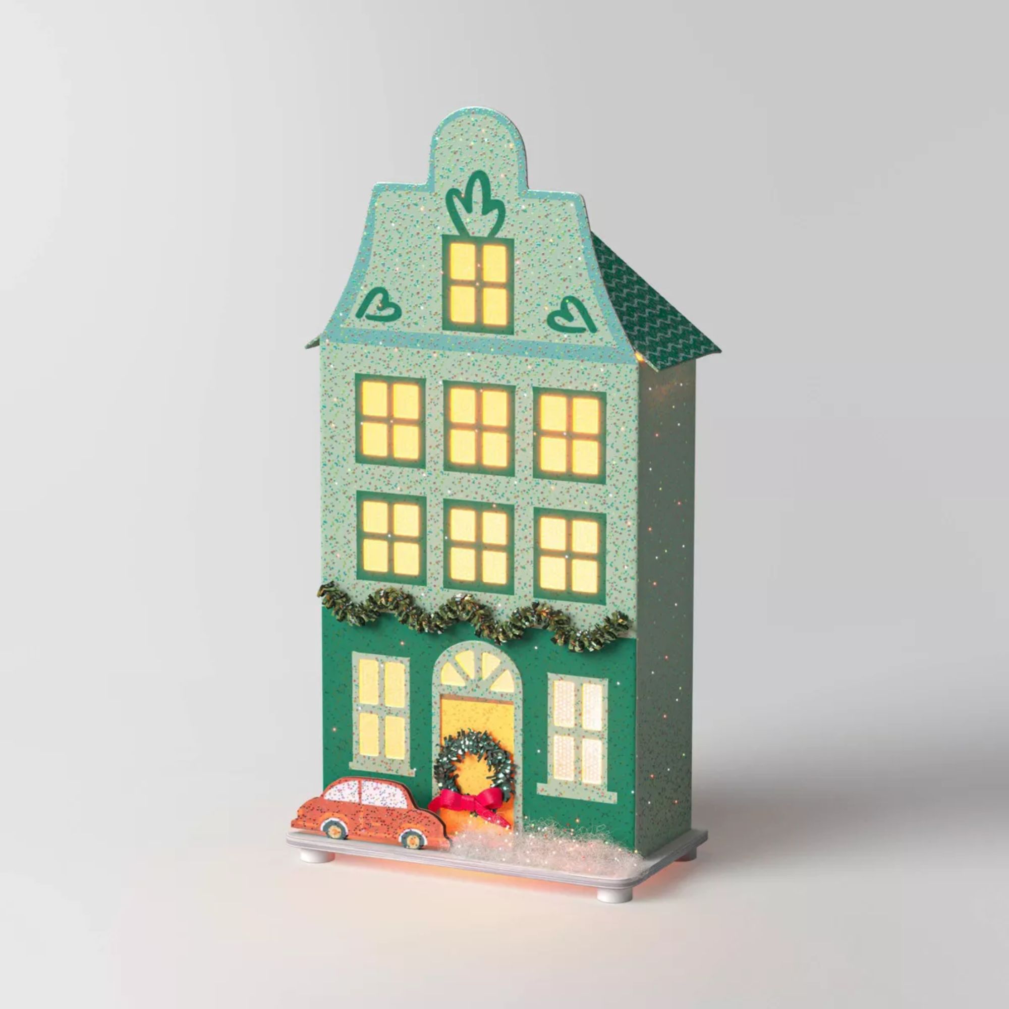Opplyst LED Paper House Christmas Village Building
