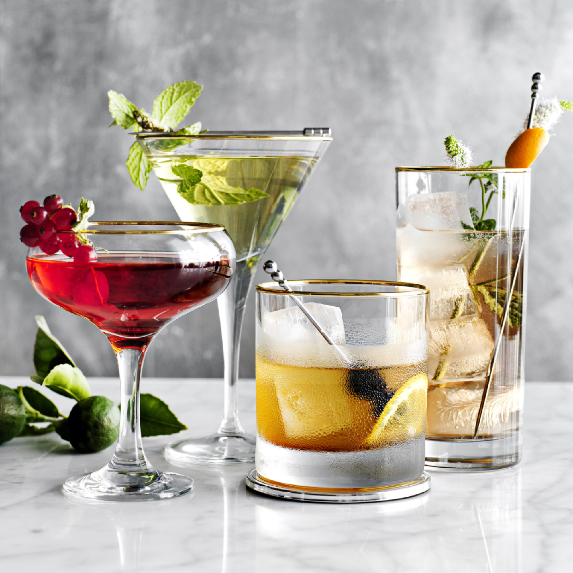 Gold Rim Glassware Collection fra Williams Sonoma