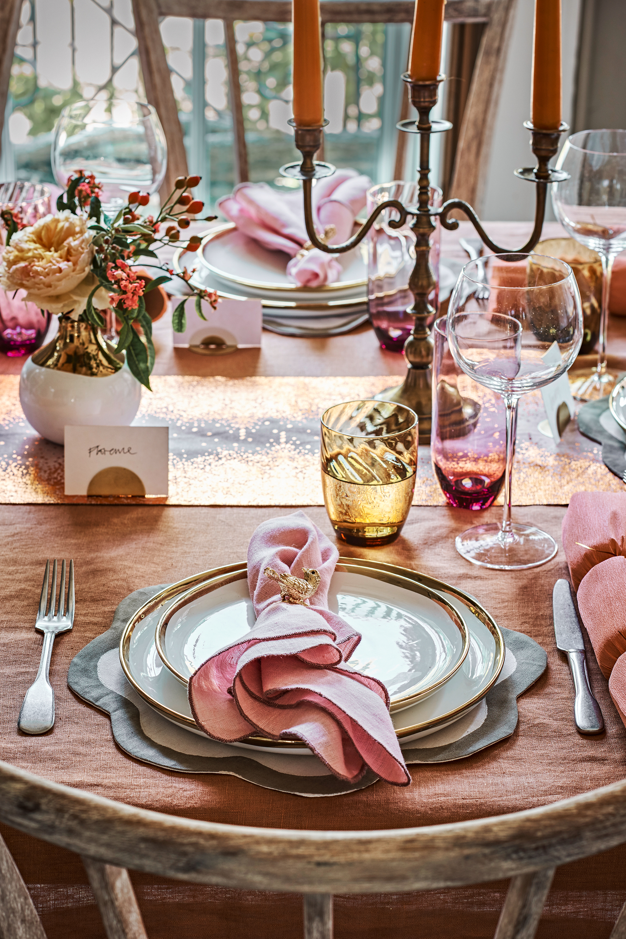 Rosa bordstyling