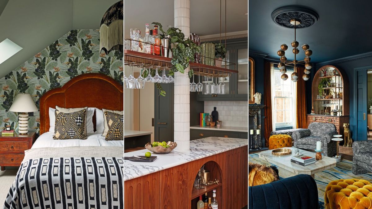 Dette maksimalistiske huset på den britiske landsbygda er det perfekte glamorøse tilfluktsstedet for å arrangere sammenkomster og sammenkomster