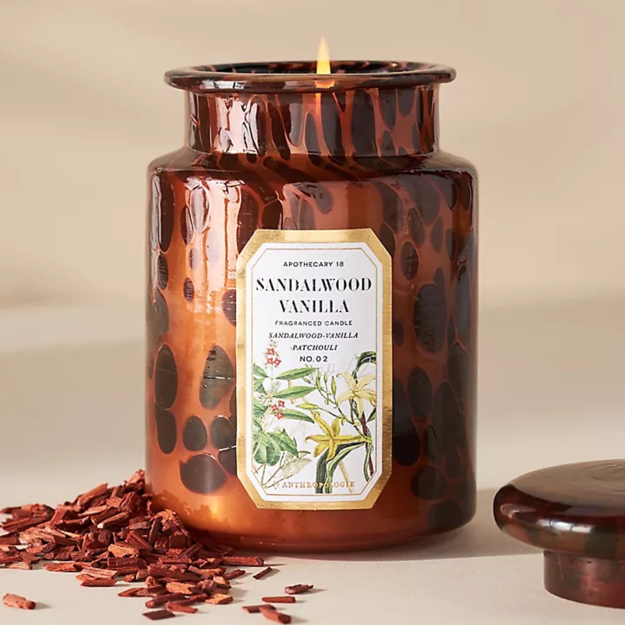 Apothecary 18 Woody Sandeltre Vanilje Glass Jar Candle