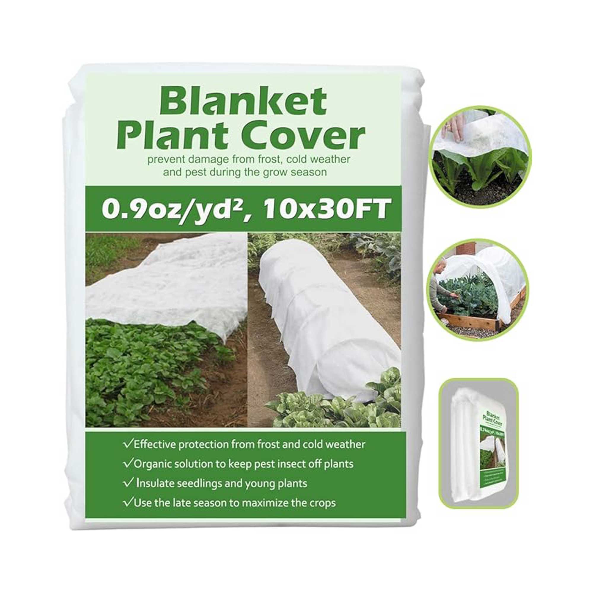 Frostduk for planter på hvit bakgrunn