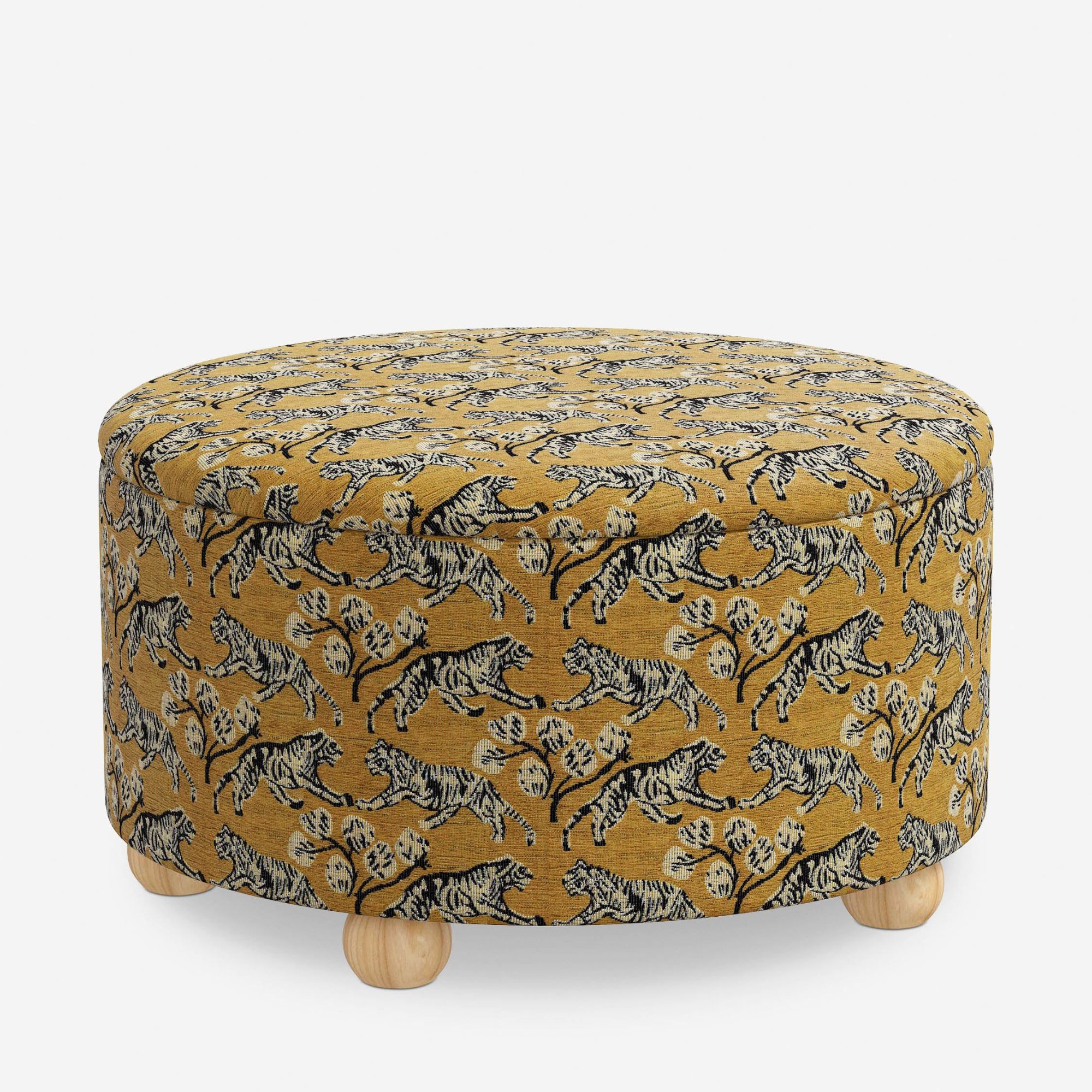 Leopardmønster i sennepsgul