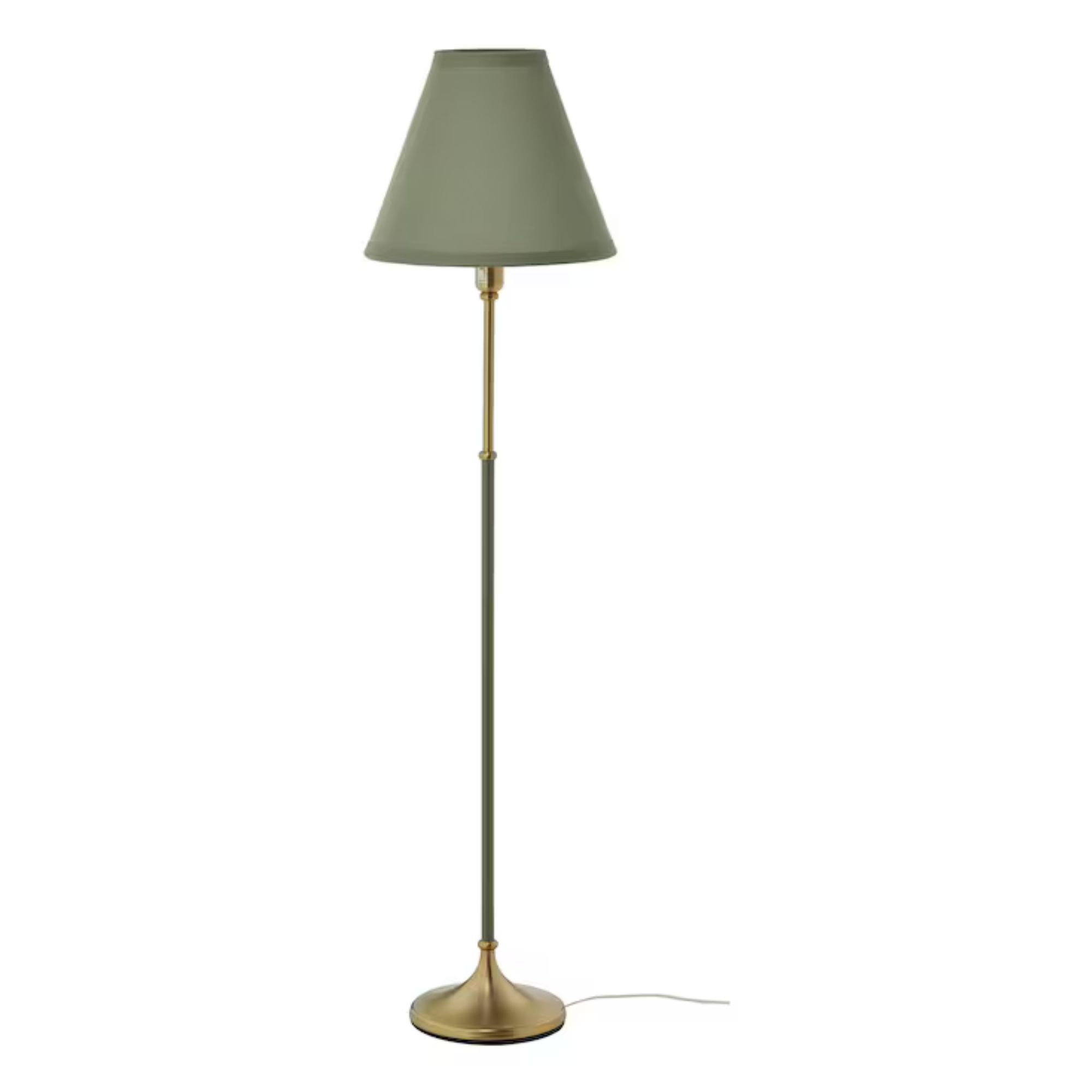 Flyghöjd gulvlampe, messing/grønngrå