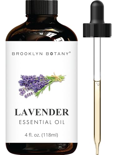 Brooklyn Botany Lavender Essential Oil - STOR 4 FL OZ - 100% ren og naturlig - Premium -karakter med dropper - for aromaterapi og diffusor