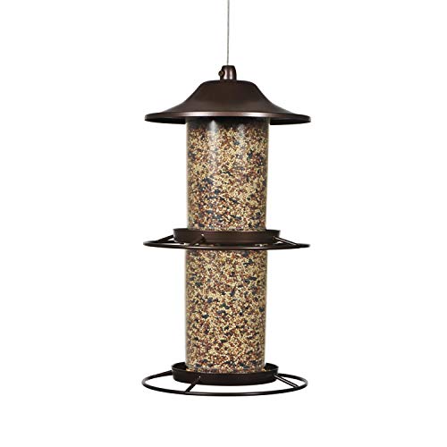 Perky-Pet 325Scombo-1sr stor 2-lags utendørs panorama Wild Bird Feeder med hengekrok-4,5 lb frøkapasitet
