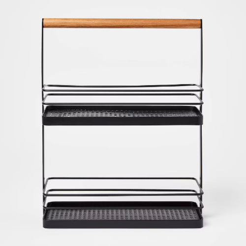 Target Wood 2-Tier Spice Rack med metallramme