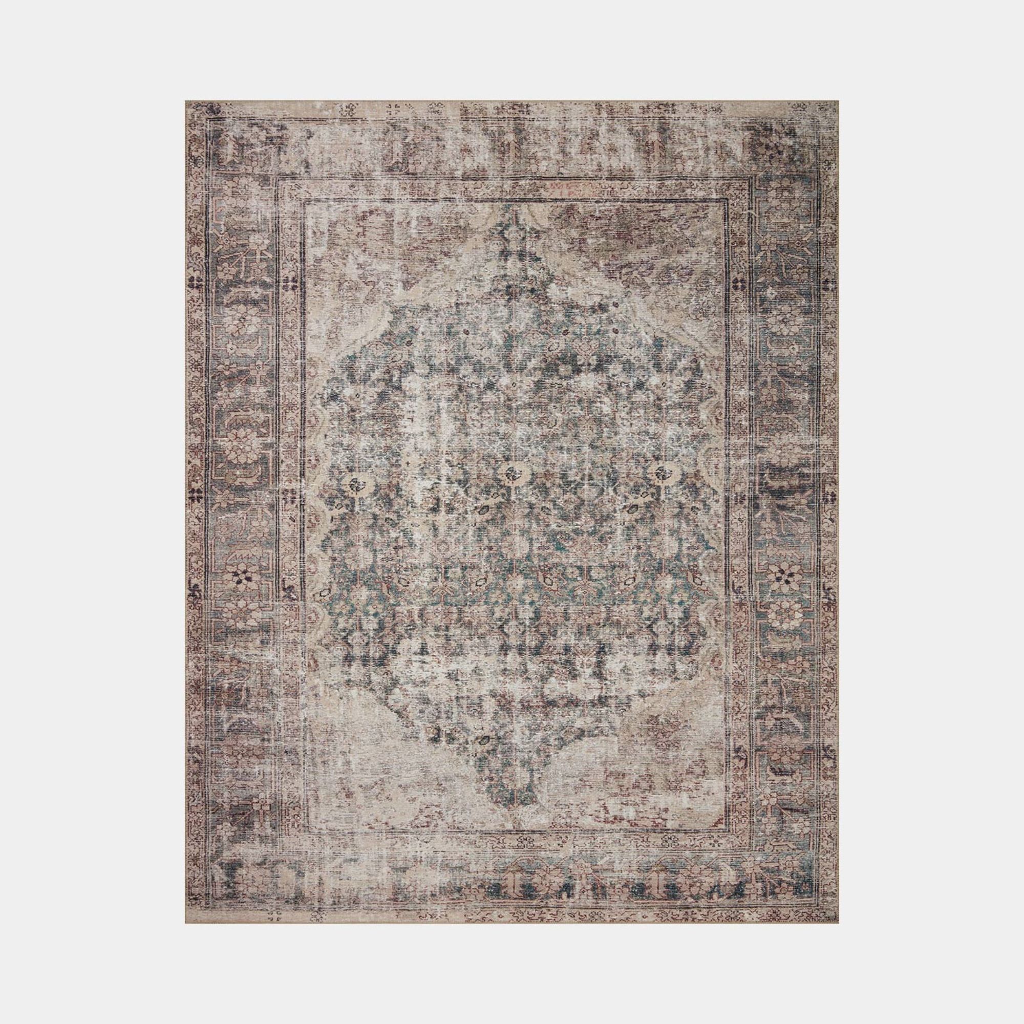 Georgie Ger-08 Lagoon / Beige Area Rug
