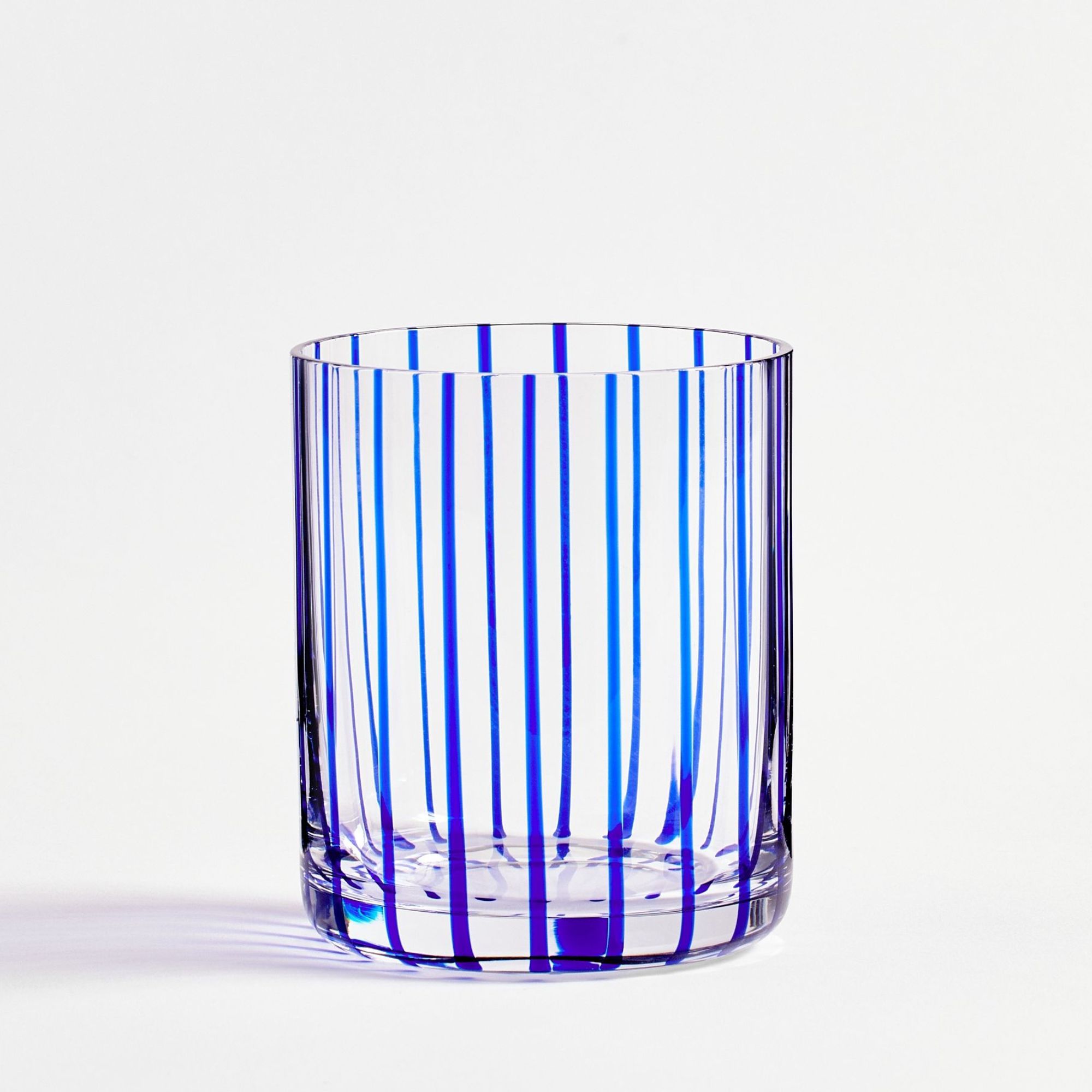 Stripe Short Tumbler - Glass Set 4 (blå)