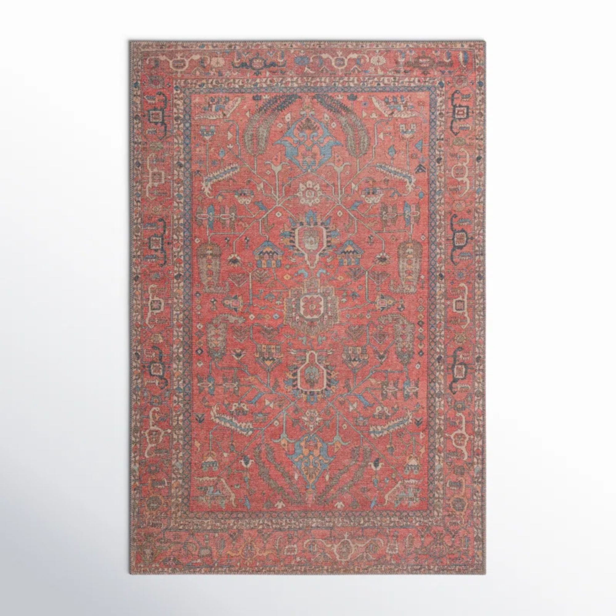 Maskinvaskbar Brixey Oriental Red Area Rug