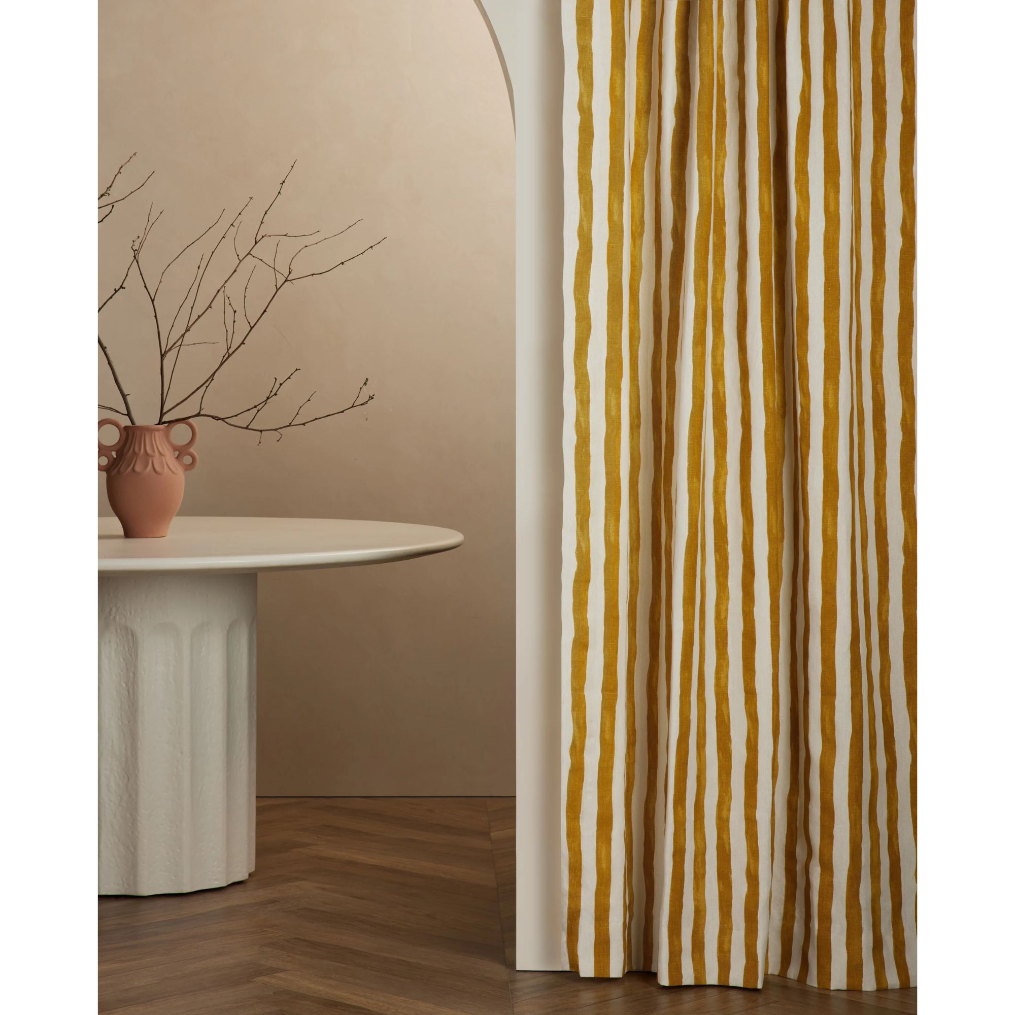 Malerisk stripe lin gardinpanel