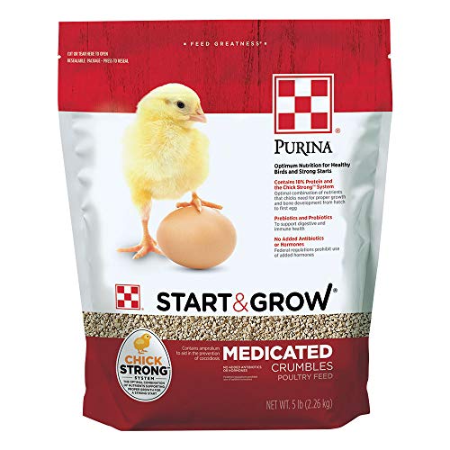 Purina Start & Grow Starter/Grower Medicaled Feed Crumbles, 5 lb Bag