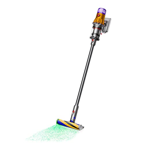 Dyson V12 oppdager slank opprinnelse trådløs støvsuger, gul/jern, stor