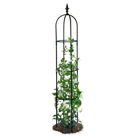 Skypatio 64.2''h Garden Obelisk Trellis, belagt metalltårn espalier Stativ for klatreplanter, svart