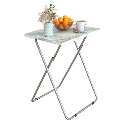 Hage 4 du bærbar sammenleggbar tv -brett middags snacksbrett bord bærbart sammenleggbart bord små sofa nattbord med lett vekt, 15 x 18,9 x 26 i (røykfylt grå, 1pc)