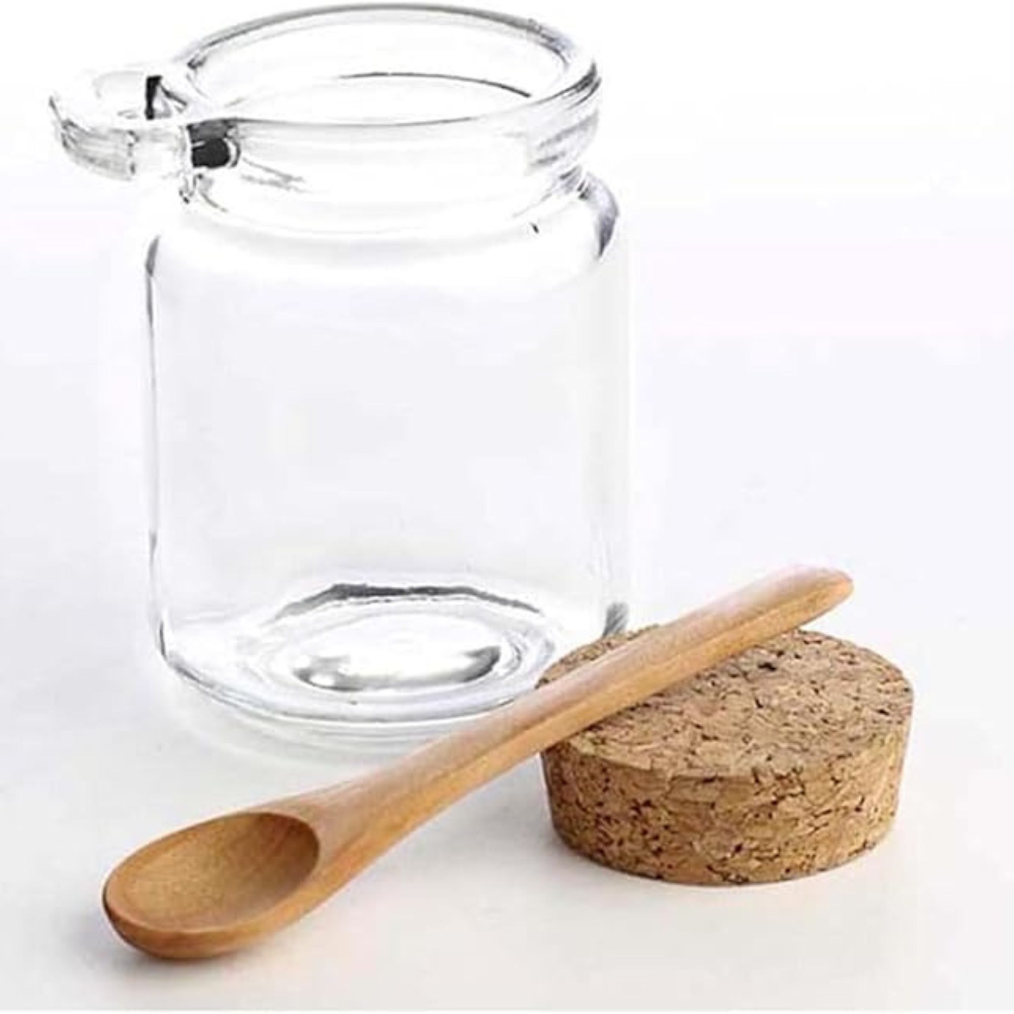 Glassbad saltbeholder med scoop