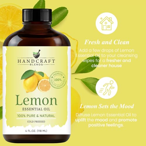 Handcraft blander sitron essensiell olje - enorm 4 fl oz - 100% ren og naturlig - Essensiell olje for førsteklasses karakter for diffusor og aromaterapi