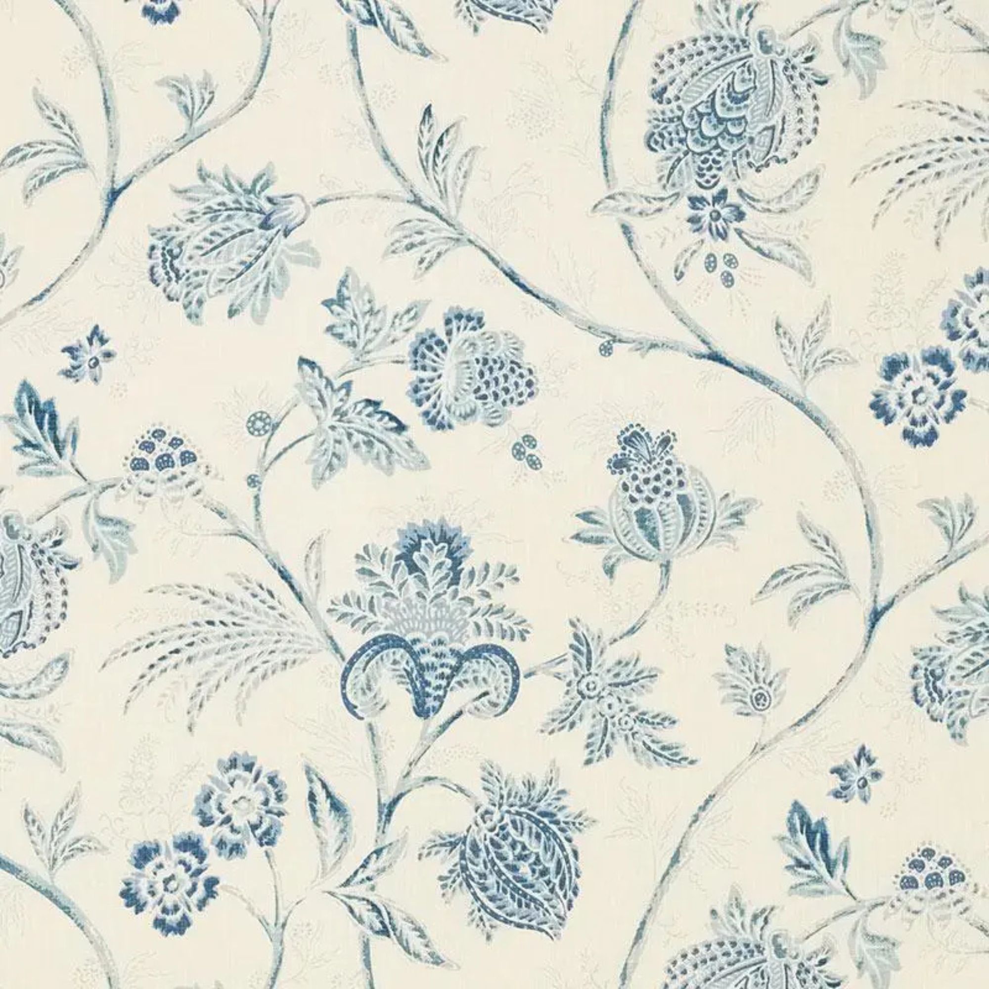 Schumacher X Mark D. Sikes Chinoiserie Vine i Kina Blått stoff