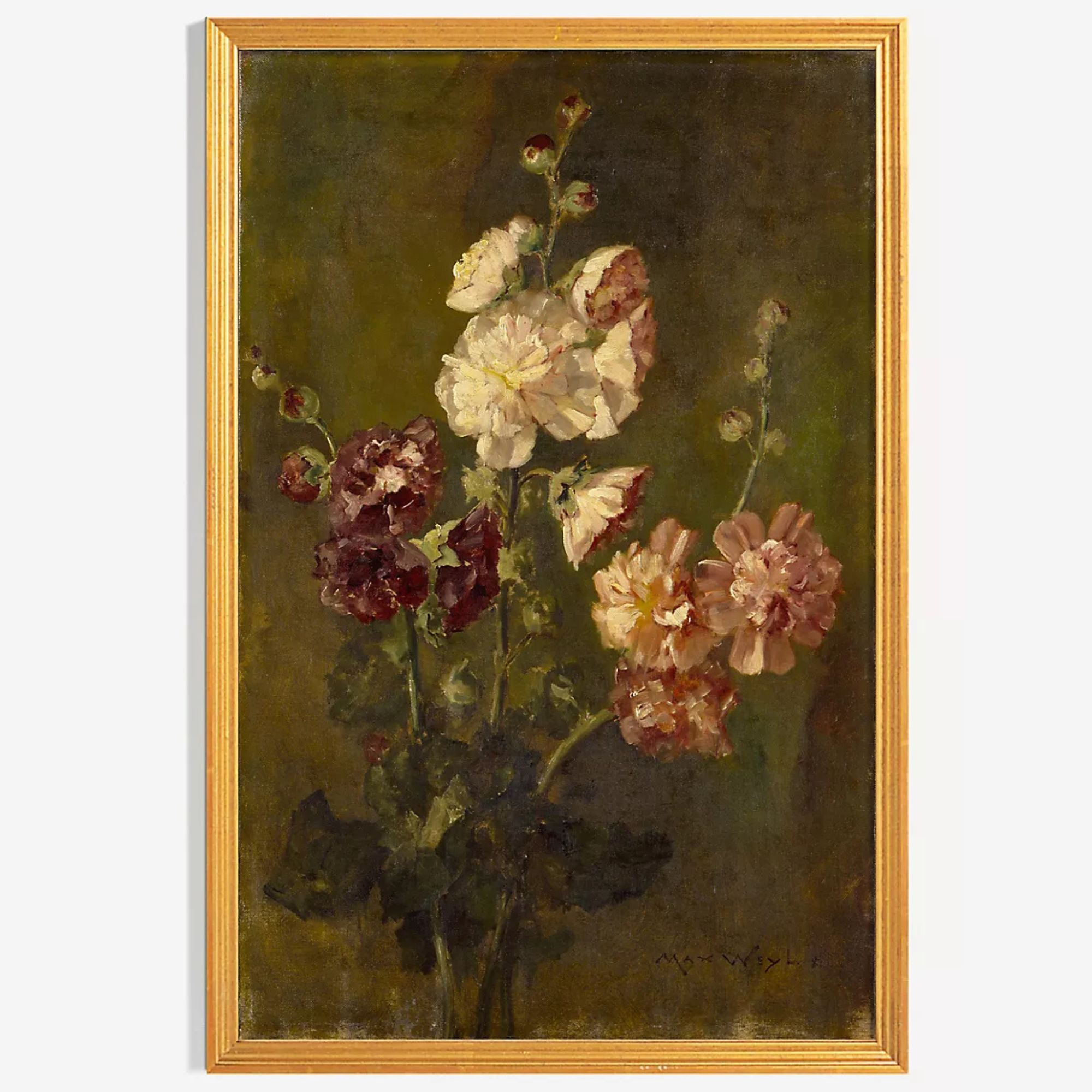 Art Patron Hollyhocks veggkunst