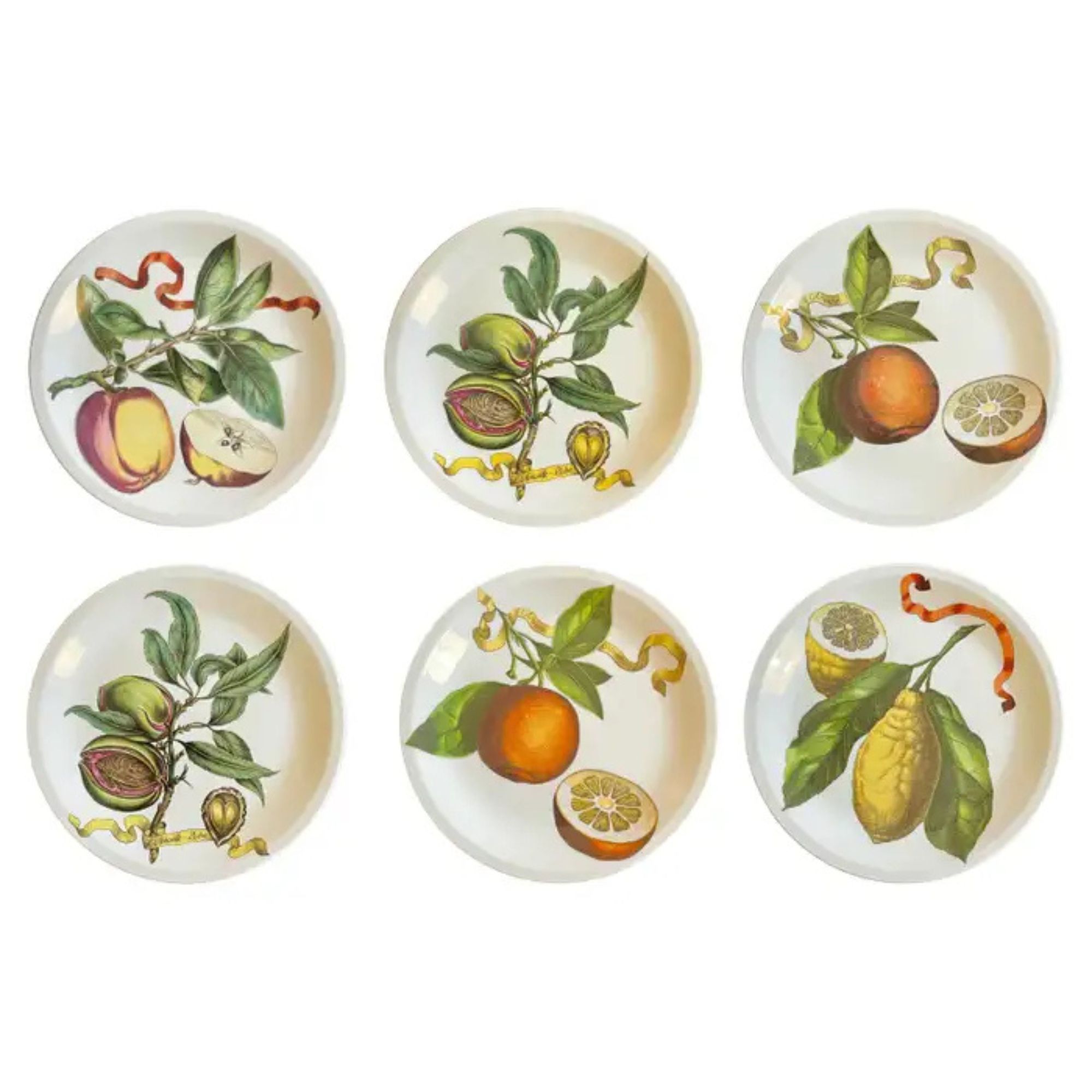 6 Fruit Plates Collection av Villeroy & Boch Septfontaines, Luxembourg, 1970 -tallet