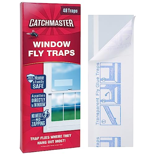 Amazon.com: Catchmaster Window Fly Traps 48-Pack, Fruit Fly Traps for Indoors, Disposable Bulk Bug Catcher, Waterproof Insect Lim Trap, Limstrimler, Pet Safe Pest Control for Home, Kitchen, & Garage: Home Pest Control Traps: Patio, Lawn & Garden