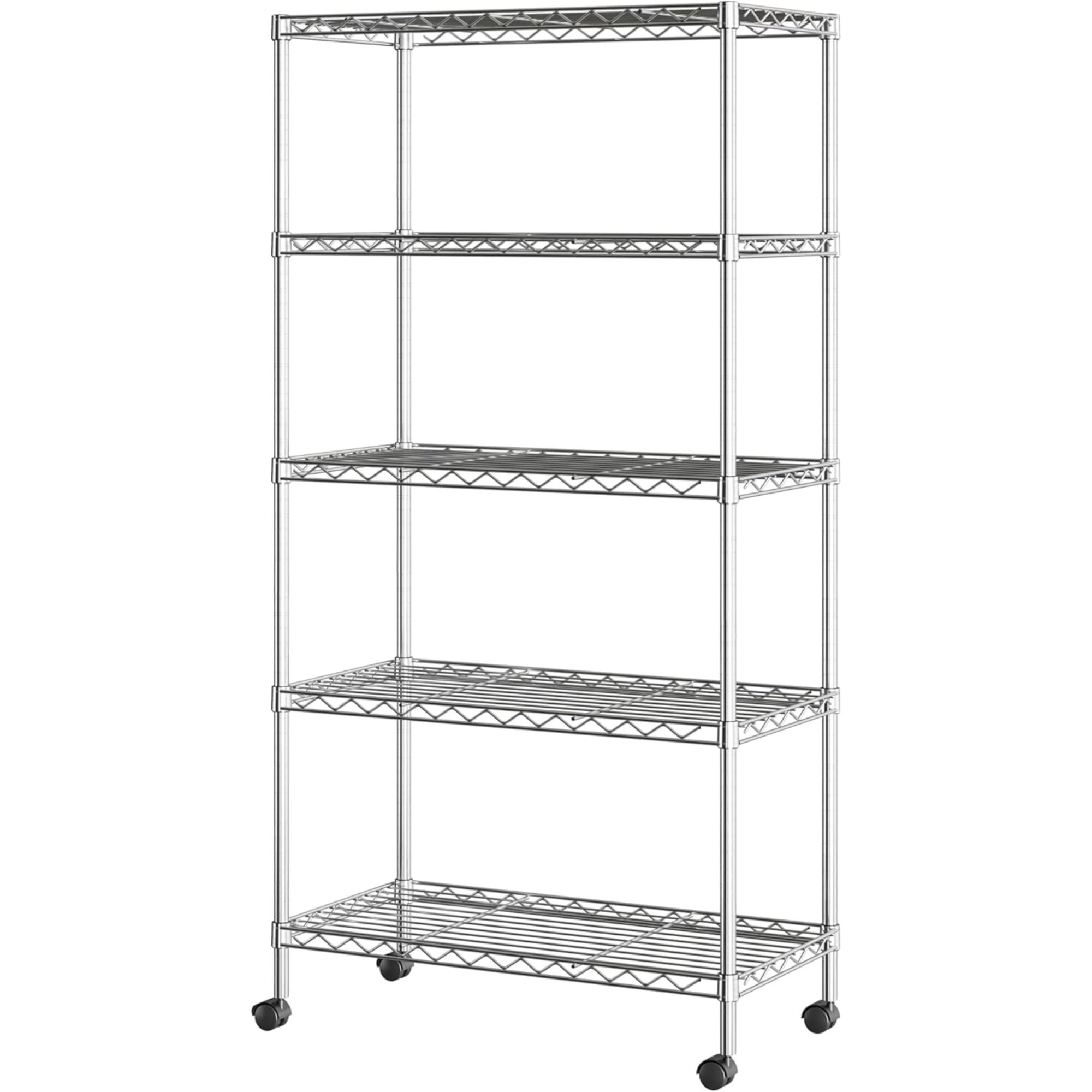 Rullende metallhyller