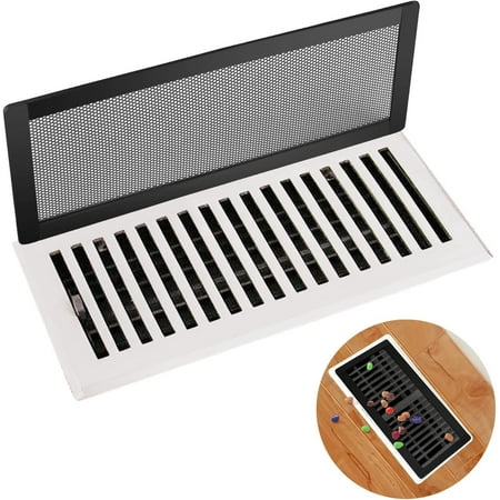 Happon 4 stykker Magnetisk luftventilasjonsskjermdeksel Gulvregister Trap/Ventinett Rektangel Magnetisk ventilasjon Bug Skjermdeksler for hjemmet Tak/gulvluftventiler (4 x 10 tommer, svart)