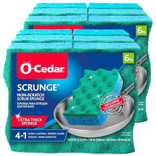 O-Cedar Multi-Use Scrunge Scrub Svamp 6 Count (pakke med 2)