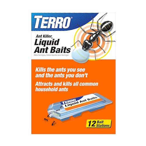 Terro Ant Killer Agit Stations T300B - Flytende agn for å eliminere maur - 12 tellestasjoner for effektiv innendørs maurkontroll