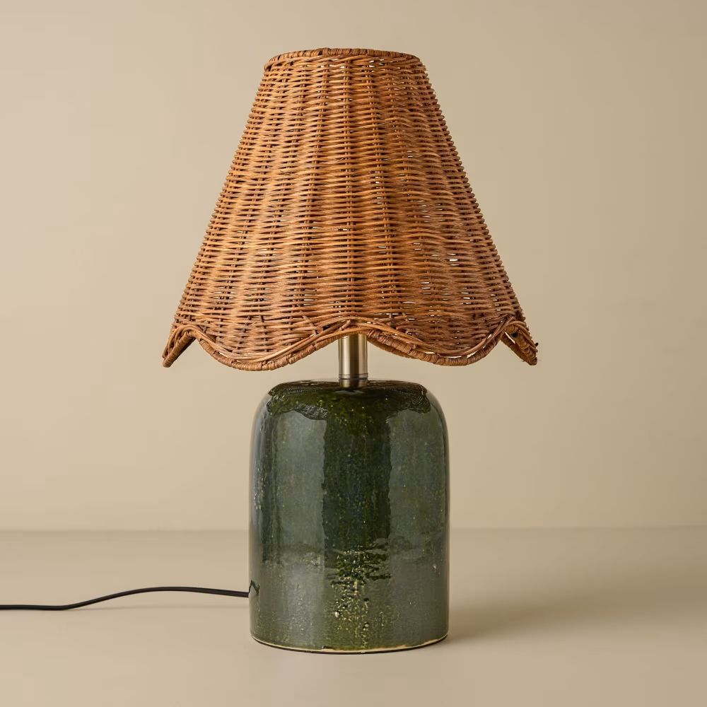 Farrah bordlampe - strukturert grønn