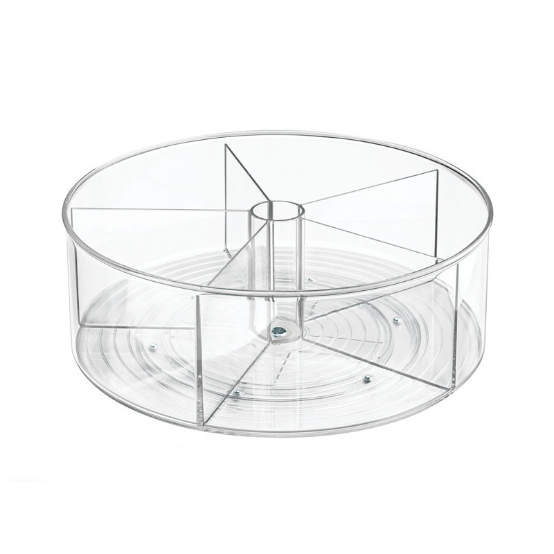 Idesign resirkulert plast delt lat Susan -platespiller, spiskammer, bad, generell lagring og mer, Linus -samlingen - 11.5