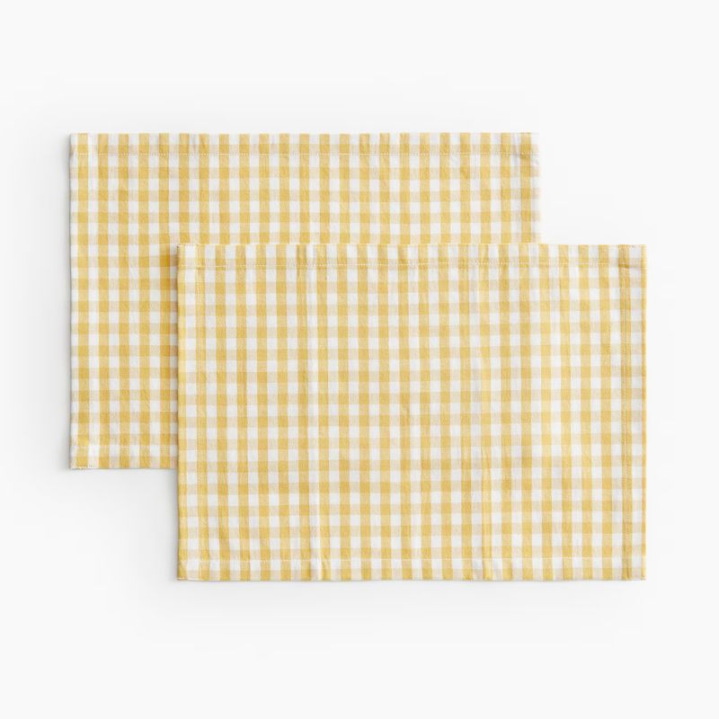 smør gul gingham placemats