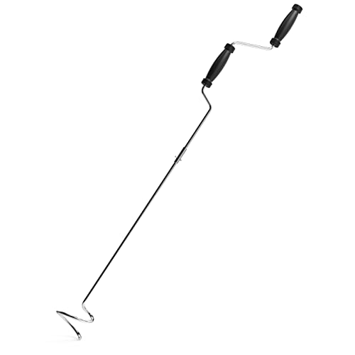 Ejwox Compost Aerator Tool - Manual Compost Turner og Mixing Tool for Outdoor Compost Tumbler -binger, rustfritt stål roterende kompost dreiningsverktøy